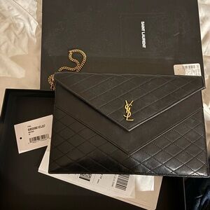 YSL lambskin clutch